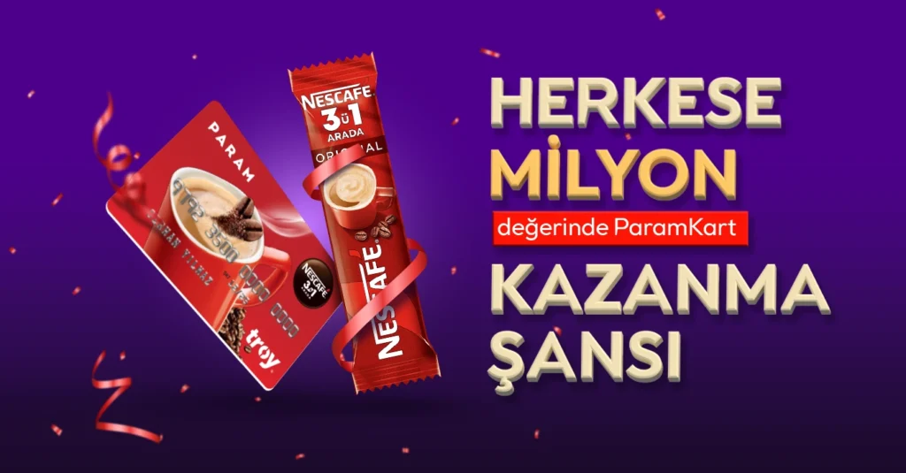 Nescafé 3ü1 Arada Çekilişi: Milyon Değerinde ParamKart 3ü 1 Arada Nescafe Çekilişi 2025, Nescafe 3ü 1 arada 2026 çekilişi, nescafe çekilişi ne zaman